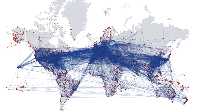 International flight map